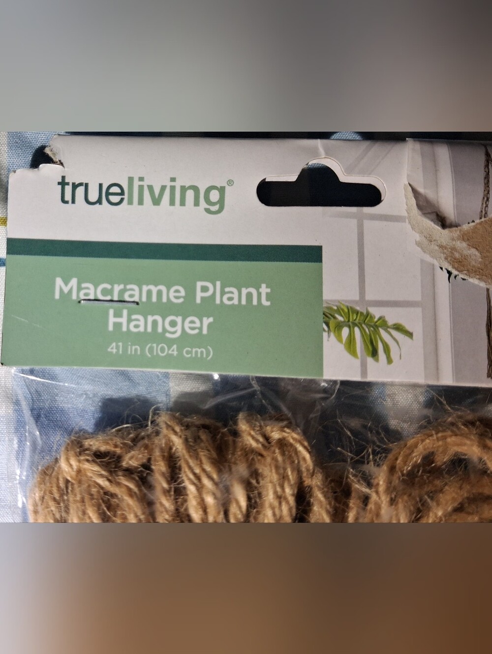 (3) Three Trueliving Natural Jute Macrame Plant Hangers - New